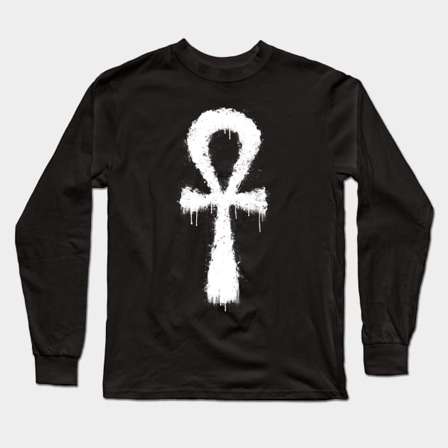 Egyptian Ankh Grunge Long Sleeve T-Shirt by GAz